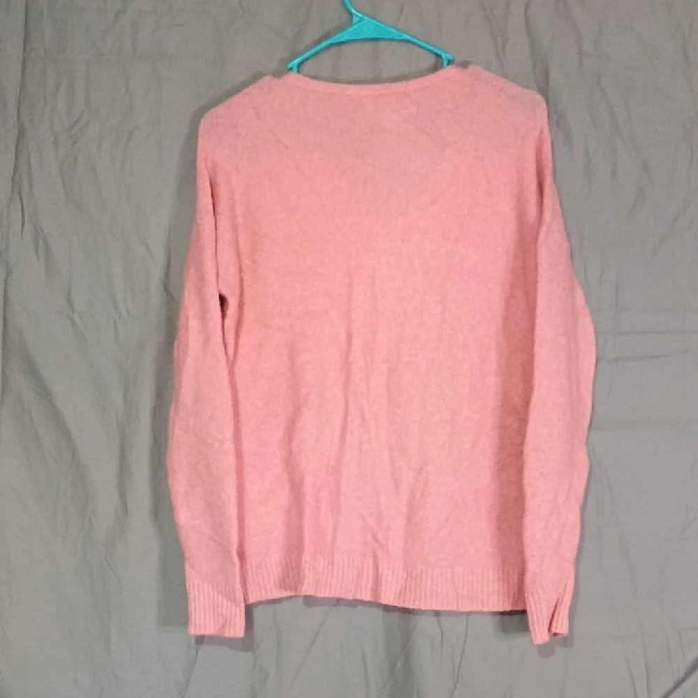 LOFT Soft Pink V-Neck Sweater - Picture 3 of 3